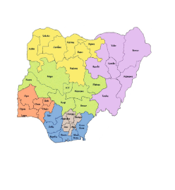 Map of Nigeria showing client reach